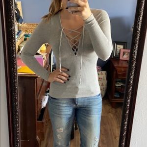 Like new Grey long sleeve blouse urban outfitters